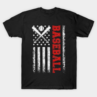 American Flag Team Baseball T-Shirt